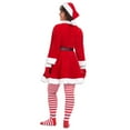 thumbnail image 7 of Women's Miss Santa Costume Mrs. Claus Outfit Dress+ Belt+Hat+Gloves+Socks Set 5Pcs Christmas Party Cosplay Costume -S, 7 of 7