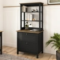 thumbnail image 2 of Mayfield Bookcase with Drawers in Vintage Black and Reclaimed Pine, 2 of 10