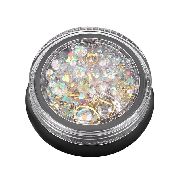 Wchiuoe Nail Rhinestones Kit Colorful Bottom Nail Art Rhinestones Glitter Manicure DIY Decoration Accessories