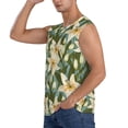 thumbnail image 3 of Daiia Lilies Flowers Printed Men's Tank Tops,Casual Soft Sleeveless Gym Muscle Shirts Bodybuilding Tee-X-Large, 3 of 8