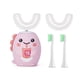 thumbnail image 2 of Cepillo de dientes eléctrico sónico de 360 grados, cargador USB tipo U para niños, cepillo de dientes automático de silicona inteligente con dibujos animados, luz azul, 2 of 4