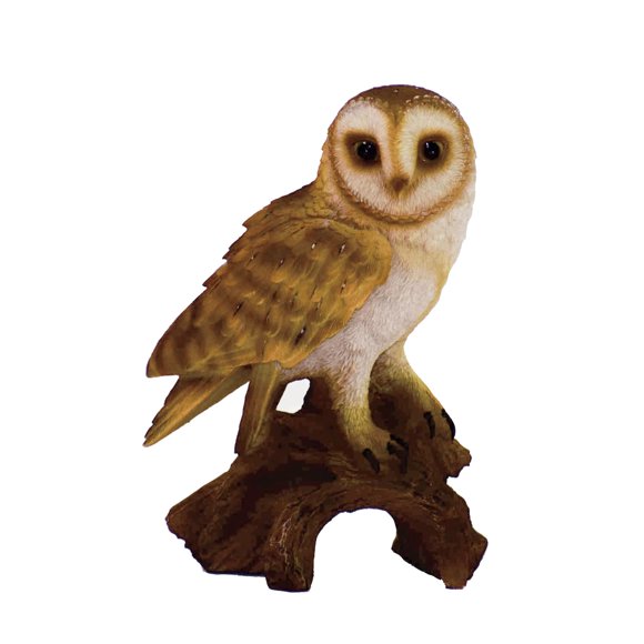 Garden Decor Animal Statue Small Barn Owl On Stump