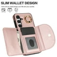 thumbnail image 2 of for Samsung Galaxy S21 Wallet Case with Card Holder Women Men, Flip PU Leather Kickstand Shockproof Protective Phone Cover Magnetic Clasp 360 Rotation Ring Stand for Samsung S21, Rosegold, 2 of 7