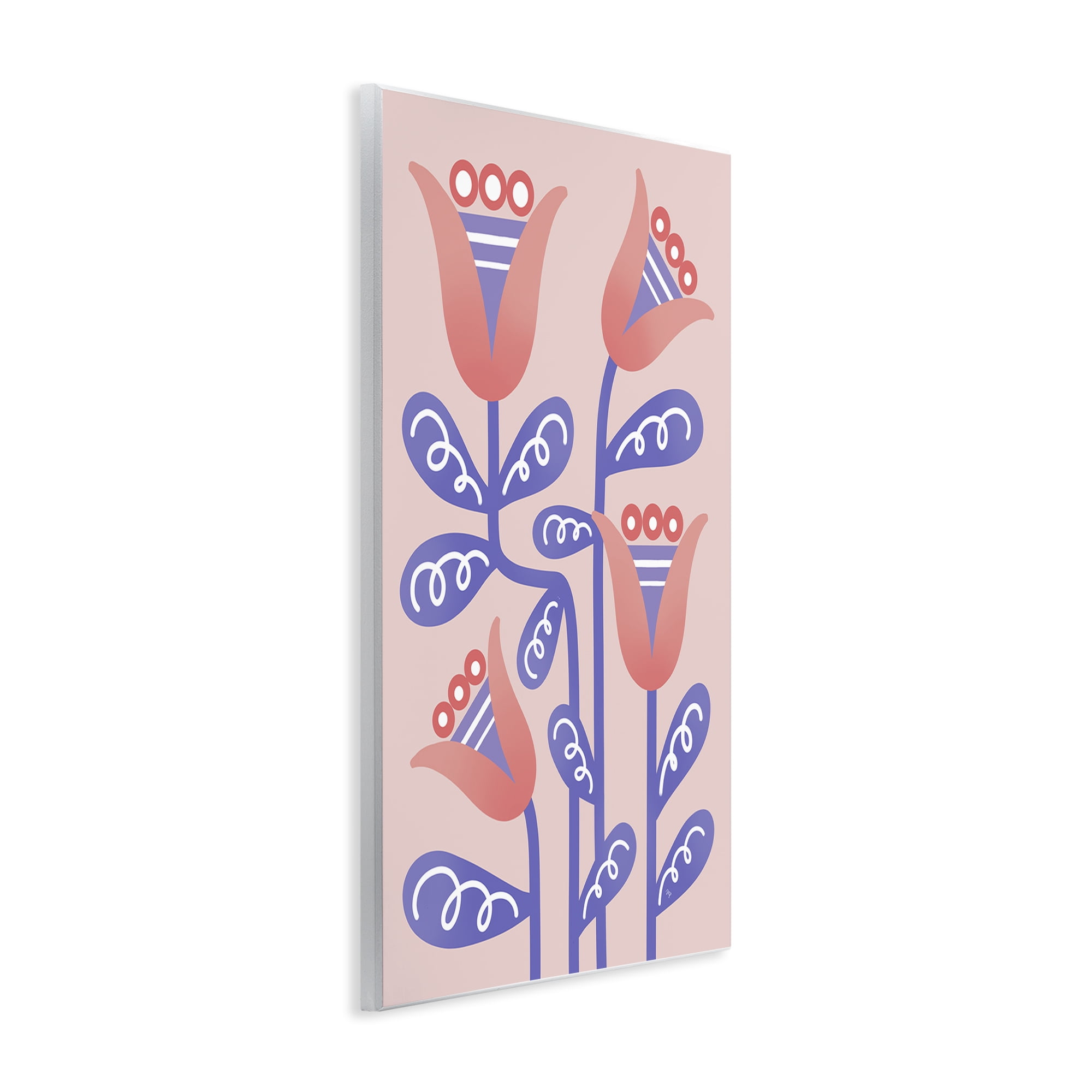 Stupell Industries Tulip Flowers Pink Deco Floral & Botanical Painting Unframed Art Print Wall Art, 13 x 19
