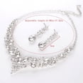 thumbnail image 3 of Conjunto de joyas para mujeres, cristal elegante, collar y pendientes - plata, 3 of 5