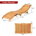 thumbnail image 2 of Costway 2 PCS Folding Wooden Lounge Chair Chaise W/ Cushions  Pool Deck, 2 of 10
