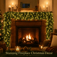 thumbnail image 6 of Christmas Norfolk Garland with LED Light Fork Norfolk Natural Garland Artificial Garland for Christmas Table Fireplace Wall Home Decoration, White, Easy to Arrange Design for Indoor Displays, 6 of 16