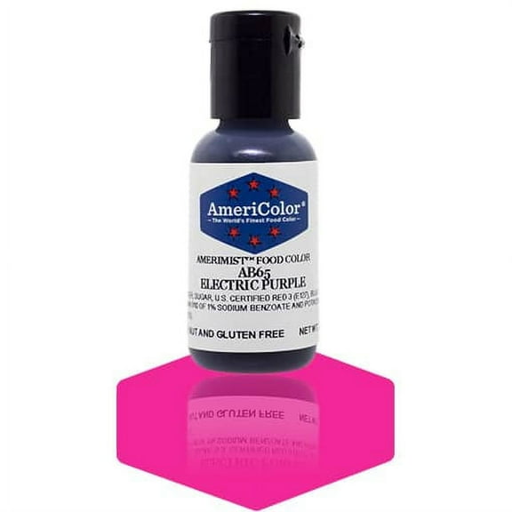 AmeriColor AmeriMist Electric Purple, .65 Ounce, Airbrush Food Color