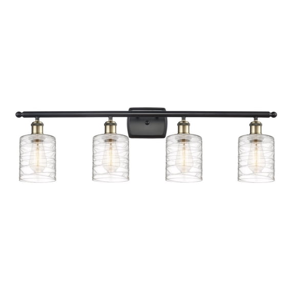 516-4W-BAB-G1113-LED-Innovations Lighting-Cobbleskill - 4 Light Bath Vanity In Art Nouveau Style-11 Inches Tall and 36 Inches Wide Black Antique Brass