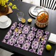 thumbnail image 3 of Purple Floral Placemats Set of 4, Abstract Watercolor Flower Leaf Plant Placemats for Dining Table, Place Mats for Kitchen Tabletop, Waterproof Wipeable Dining Table Mats Set, 3 of 9