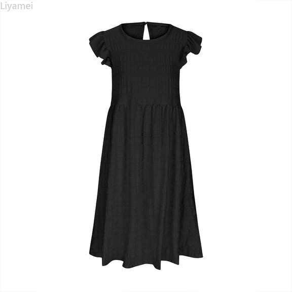 Liyamei Girls Summer Dresses For Everyday And Outdoor Casual Wear Elastic Waist Dress For Ages 6 15 Lightweight And Breezy Design For Comfort And Style Little Girl Dresses 6-8 Years