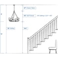 thumbnail image 6 of Progress Lighting Glayse 5-Light Pendant, Brushed Nickel, Beveled Glass Shade, 6 of 8