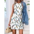 thumbnail image 5 of Dresses for Women Crewneck Sleeveless Tank Dress Summer Boho Vacation Clothes White Print XL, 5 of 9