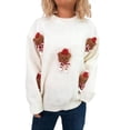 thumbnail image 2 of EchfiProm Sweaters for Women Holiday Pullover White Office Christmas Long Sleeve Adults Outfits, 2 of 9