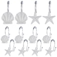 thumbnail image 3 of 12 ganchos marrones para cortina de ducha y baño con diseño de caballito de mar y conchas (estilo mixto), 3 of 7