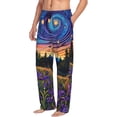 thumbnail image 6 of Sigee Galactic Night Over Meadow print Men's Pajama Pants Lounge Sleep Bottoms with Elastic Waistband and Pockets-Large, 6 of 6