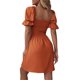 thumbnail image 5 of Txlixc Vestido de manga corta de mujer, cuello cuadrado, pliegue de pliegue Txlixc moda, 5 of 6