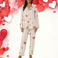 thumbnail image 2 of Diufon Women Pajama Set Valentine's Day Graphic Printed Long Sleeve Button Down Shirts and Pants 2 Piece Outfits, 2 of 6