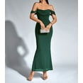 thumbnail image 4 of Zmoon Robe Plissée en Maille pour Femme, Dos Nu, à une Épaule, Ajustée, Moulante, Longue, 4 of 9