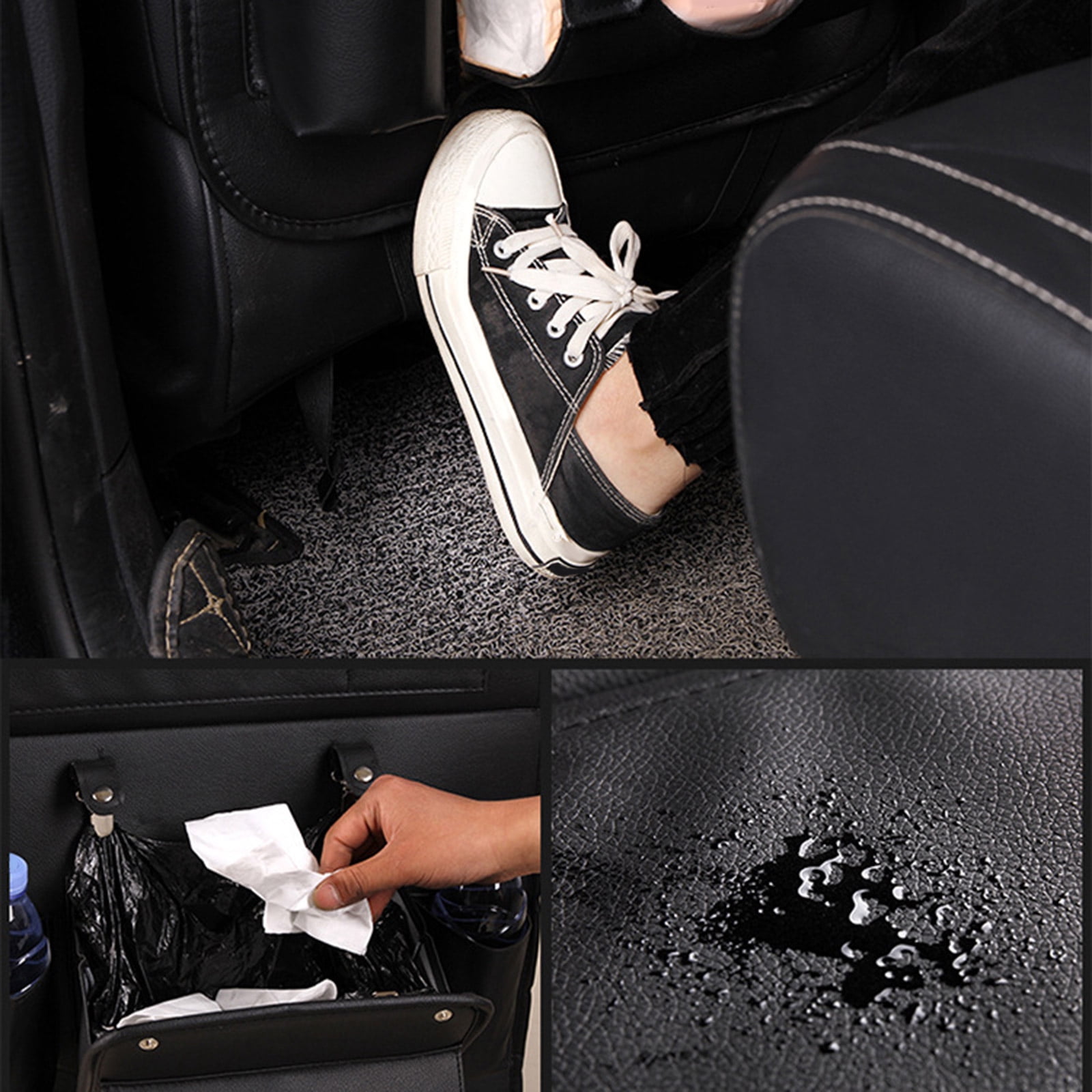SUV Car Backseat Organizer Trash Can Protector Kick Mat Tray Foldable Dining Table with Tablet Holder Travel Accessories