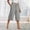 Gray, variant on JJHGVB Cotton Linen Capris for Women Workout Shorts Long Shorts Cotton Linen Pants Wide Leg Capri Pedal Pushers for Women Linen Bermuda Shorts for Women Elastic Waist Shorts Below the Knee Beige L