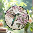 thumbnail image 2 of Petal Dance Hummingbird Stained Glass Sun Catcher, Wall Hanging Colored Decor Room Indoor Window Decor, Halloween, Christmas Hanging Ornament Mother Day, Stained Glass Ornament, 2 of 6