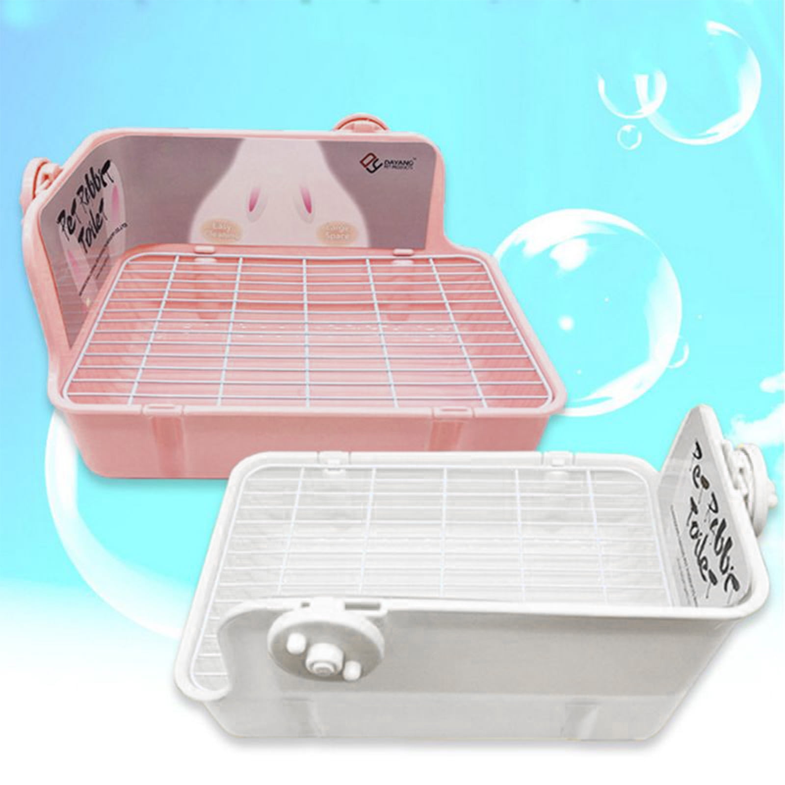 Rabbit Litter Box Corner Litter Pan Bedding Box Toilet Potty Trainer for Bunny Hamster Guinea Pig Critter Rodents