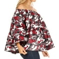 thumbnail image 4 of Sakkas Abree Off-shoulder Short Sleeve Blouse Top Ankara Wax Dutch African Print - 99-Multi - One Size Regular, 4 of 5