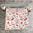thumbnail image 3 of Ambesonne Romantic Quilted Bedspread Set 3 Pcs, Paris Valentines Day, King Size, Multicolor, 3 of 3
