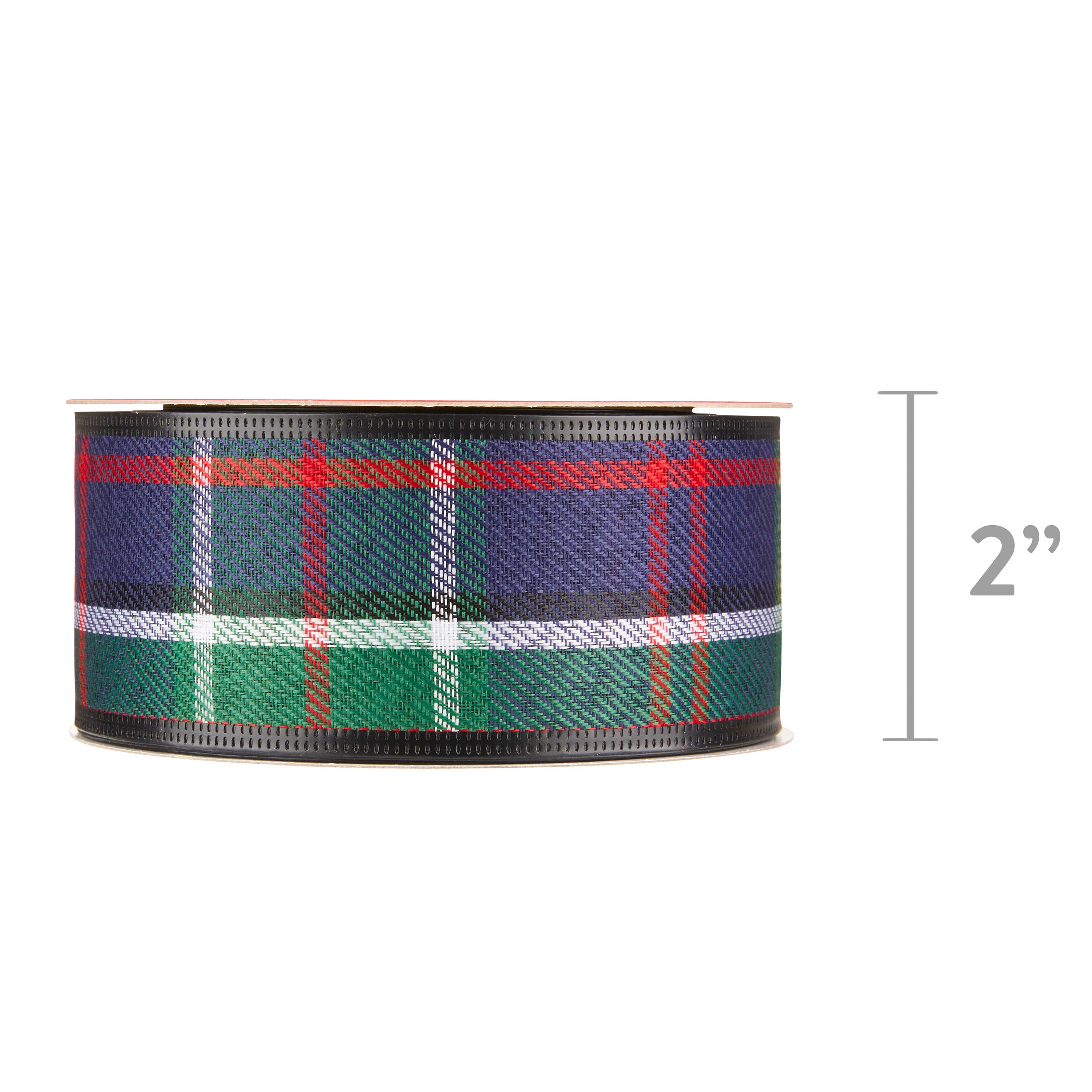 Holiday Time - Brandclub - Blue Tartan Plaid Christmas Ribbon, 2