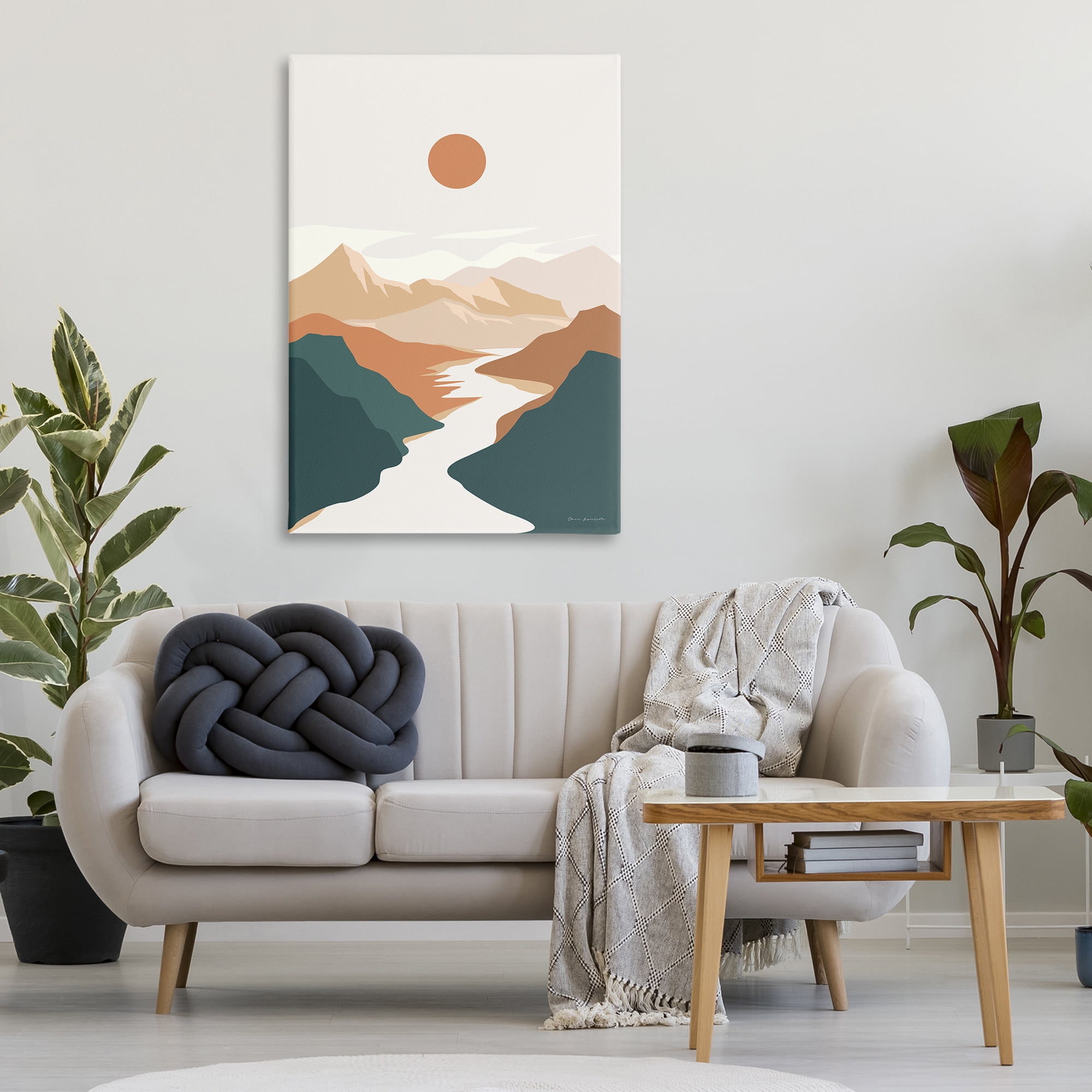 Stupell Industries Boho Mountain Valley Landscape & Nature Painting Wrapped Canvas Art Print Wall Art, 30 x 45