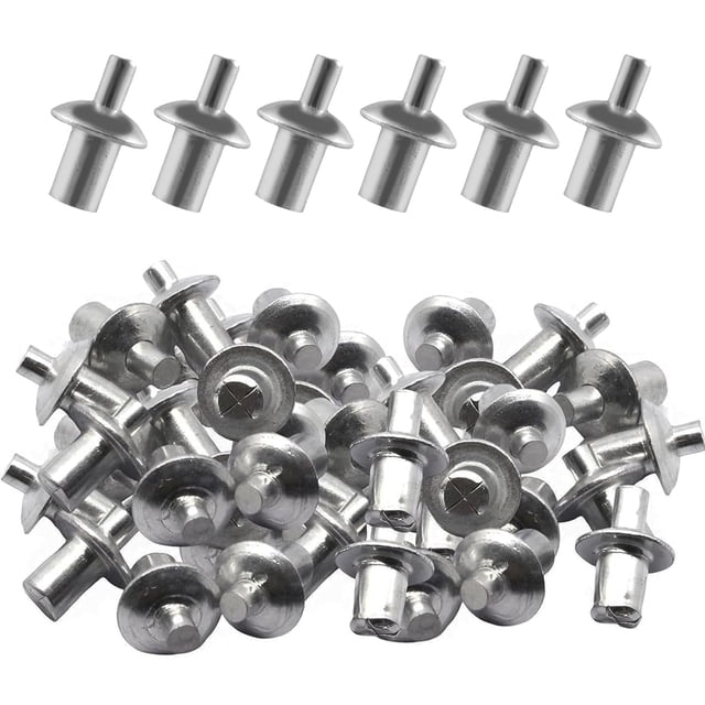 Yazoeia Ensemble de Rivets en Aluminium avec Tête Ronde, Rivets Réutilisables pour Marteau, Rivets d'Expansion en Alliage d'Aluminium pour Équipement Électronique Intérieur Extérieur (200 Pcs) CJC912-133607