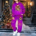 thumbnail image 6 of Christmas Boys Themed Print Hoodie and Jogger Pants Outfit 2 Piece Warm Loungewear for Holiday Toddler and Youth, 6 of 7