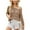 Khaki, variant on Weardear Women's Summer Crochet Off The Shoulder Hollow Out Knit Tops 2025 V Neck 3/4 Sleeve Sweater Top