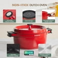 thumbnail image 3 of 6QT Ceramic Dutch Oven with Lid, Non-Stick & Non-Toxic for Baking, Braising, Soups, Red, 3 of 6