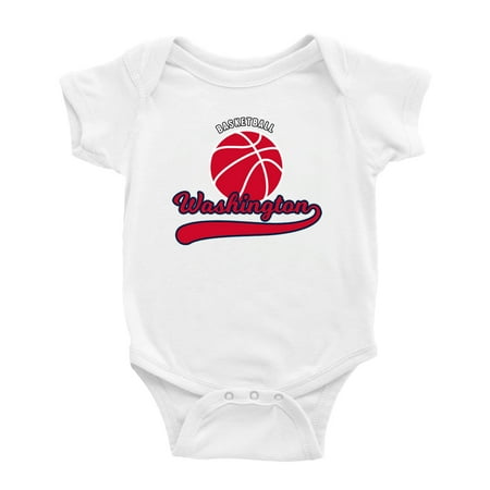 

Cute Washington Baby Outfits Basketball Fan Sports Baby Clothes (White 12-18 Monthes)