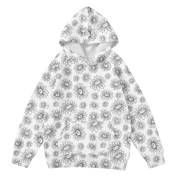 XXWXYD Girls Funny DIY Hand Painted Hoodies, Kids Casual Print Sweatshirt Color Your Own with Markers, Long Sleeve Tops for Age 2-12 Years Artistic Fun