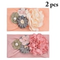 thumbnail image 2 of 2 Pcs Bandeau Bébé Mode Fleur Perle Décor Turban Bandeau Cheveux Bébé, 2 of 10