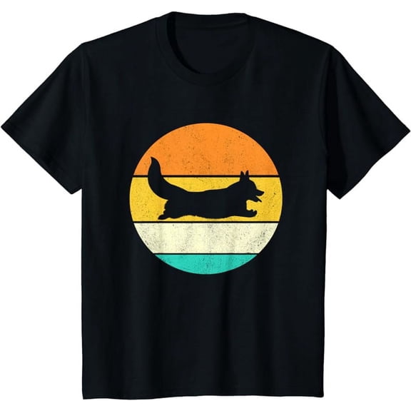 Cardigan Pembroke Welsh Corgi Silhouette Retro Vintage Gift T-Shirt