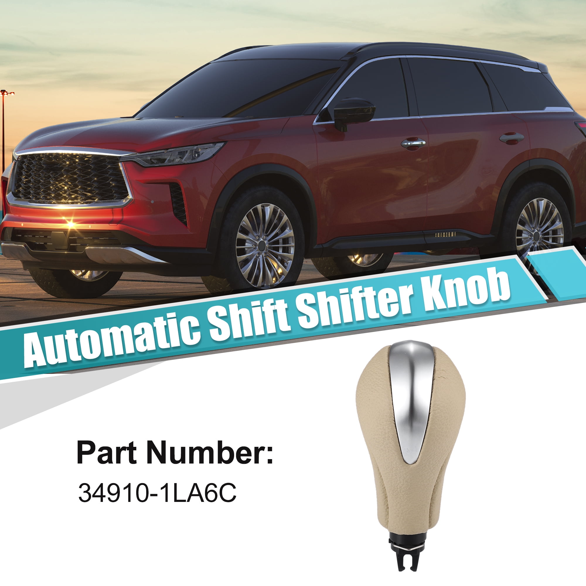 Unique Bargains Automatic Gear Shift Knob Handle for Infiniti EX35 FX35 FX50 G25 G35 G37 Q60 QX50 No.34910-1LA6C Beige