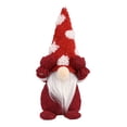 thumbnail image 1 of 3uds. Adorno de enano de Navidad, sombrero de copo de nieve, estatua linda para mesa de pared (rojo), 1 of 3
