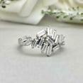 thumbnail image 5 of HeartsAndYou 1.5ct Engagement Ring for Women Baguette Cut Moissanite Cluster Unique 18k White Gold Over Silver, 5 of 9