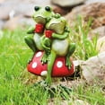 thumbnail image 2 of New Creative Cup of Joe Frog Garden Statue, 2 of 6