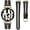 Black/Champagne Gold, variant on Wearlizer Leather Band Compatible with Samsung Galaxy Watch 7/6/5/4/FE/Active 2 40mm 44mm, Watch 6 Classic 43/47mm, Watch 5 Pro 46mm, Dressy Metal Chain Strap Women