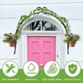 thumbnail image 6 of Kinbor 38.6" x 40.1" Metal Garden Trellis for Climbing Plants Wall Mounted, Outdoor Garden Arch with 2 Planter Rings, Vines Flowers Pot Trellis Plant Support, Black, 6 of 8