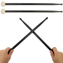 ifundom 1Pair Nylon Double End Drum Stick Black Smooth Surface Practical Percussion Stick for Drum