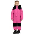 thumbnail image 4 of ATOGUTA Kids Ski Suits Jumpsuits Boys Girls Lightweight Insulated Ski Suit Windproof Hooded Snowsuit Size 1T-9, Pink, 4 of 6