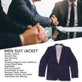 thumbnail image 2 of Chaqueta De Traje Para Hombre Moda Suave Transpirable Un Botón Chaqueta De Traje Para Hombre Tela De Mezcla De Algodón Encanto Resaltado Líneas Suaves Para Caballero ANGGREK Otros, 2 of 7