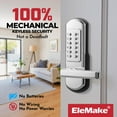 thumbnail image 4 of Elemake Keypad Door Lock, Keyless Entry Door Lock Mechanical Lock with Keypad, Combination Code Locks with Handle, Right Handed Door Lever, Stainless Steel 304 - NOT a Deadbolt, 4 of 4