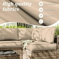 thumbnail image 2 of Pakunoda 14 Pieces Outdoor Replacement Cushions, 5” High-Density Foam Sectional Cushions Couch, 6 Seat Patio Conversation Sets for Rattan Wicker, Liner&Cover, Sand, 2 of 7